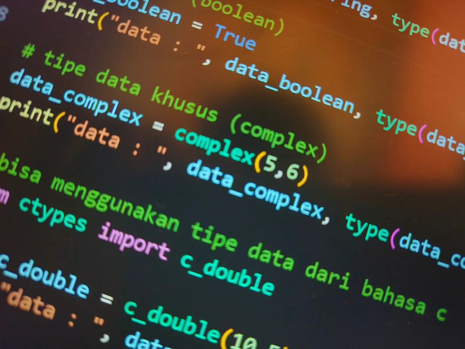 Application source code on a screen